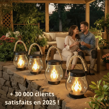 Lanterne Solaire Extérieure à Effet Flamme Ultra Réaliste