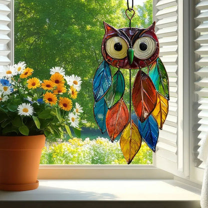 Chouette suspendu Acrylique Colorée – Déco Maison & Jardin