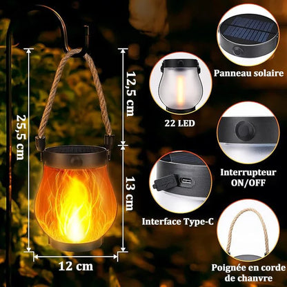 HaloFlamme – Lanterne Solaire à Effet Flamme