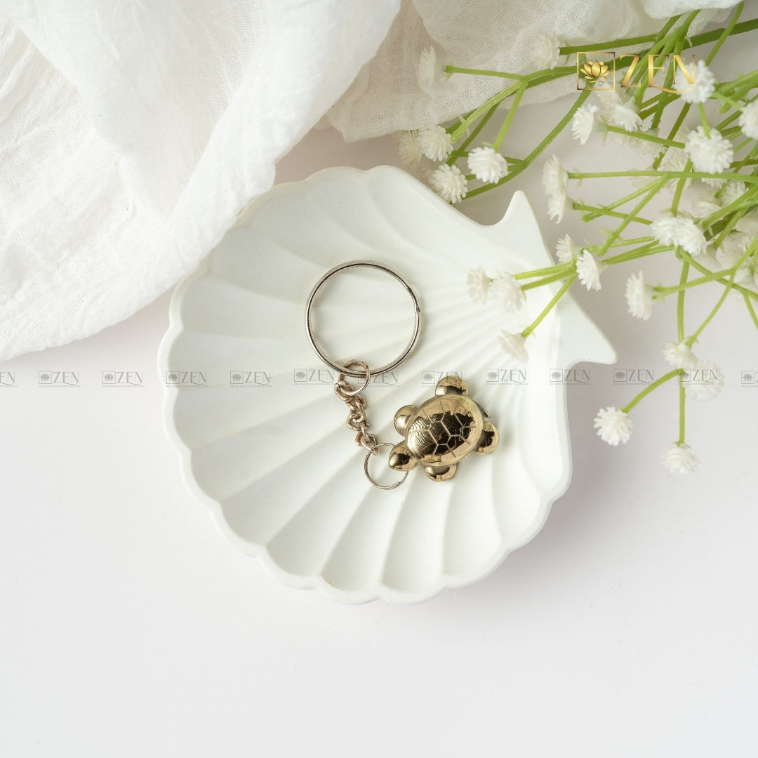 Porte-clés tortue en pyrite