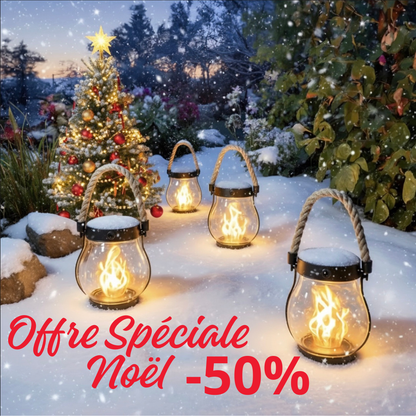 Lanterne Solaire Extérieure à Effet Flamme Ultra Réaliste