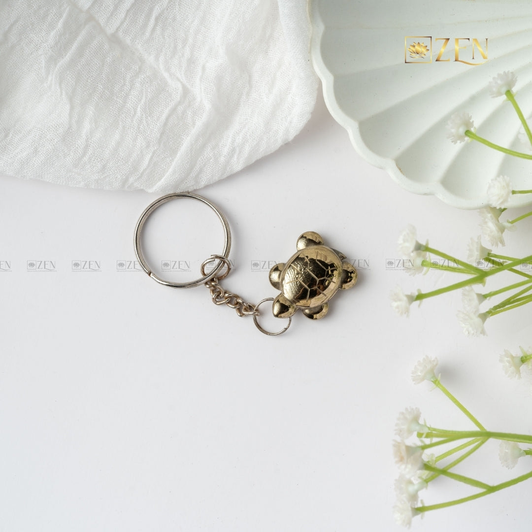 Porte-clés tortue en pyrite