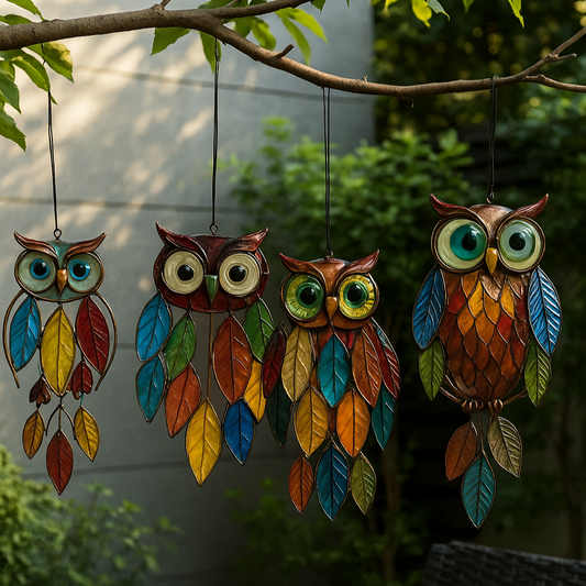 Chouette suspendu Acrylique Colorée – Déco Maison & Jardin