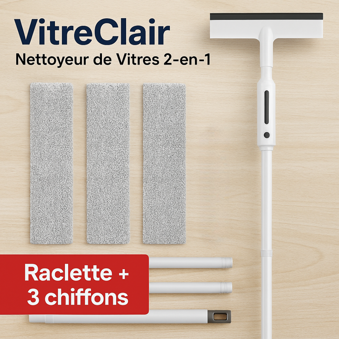 VitreClair - Nettoyeur de Vitres 2-en-1