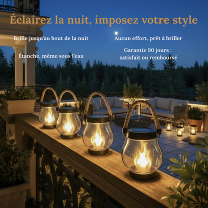 Lanterne Solaire Extérieure à Effet Flamme Ultra Réaliste