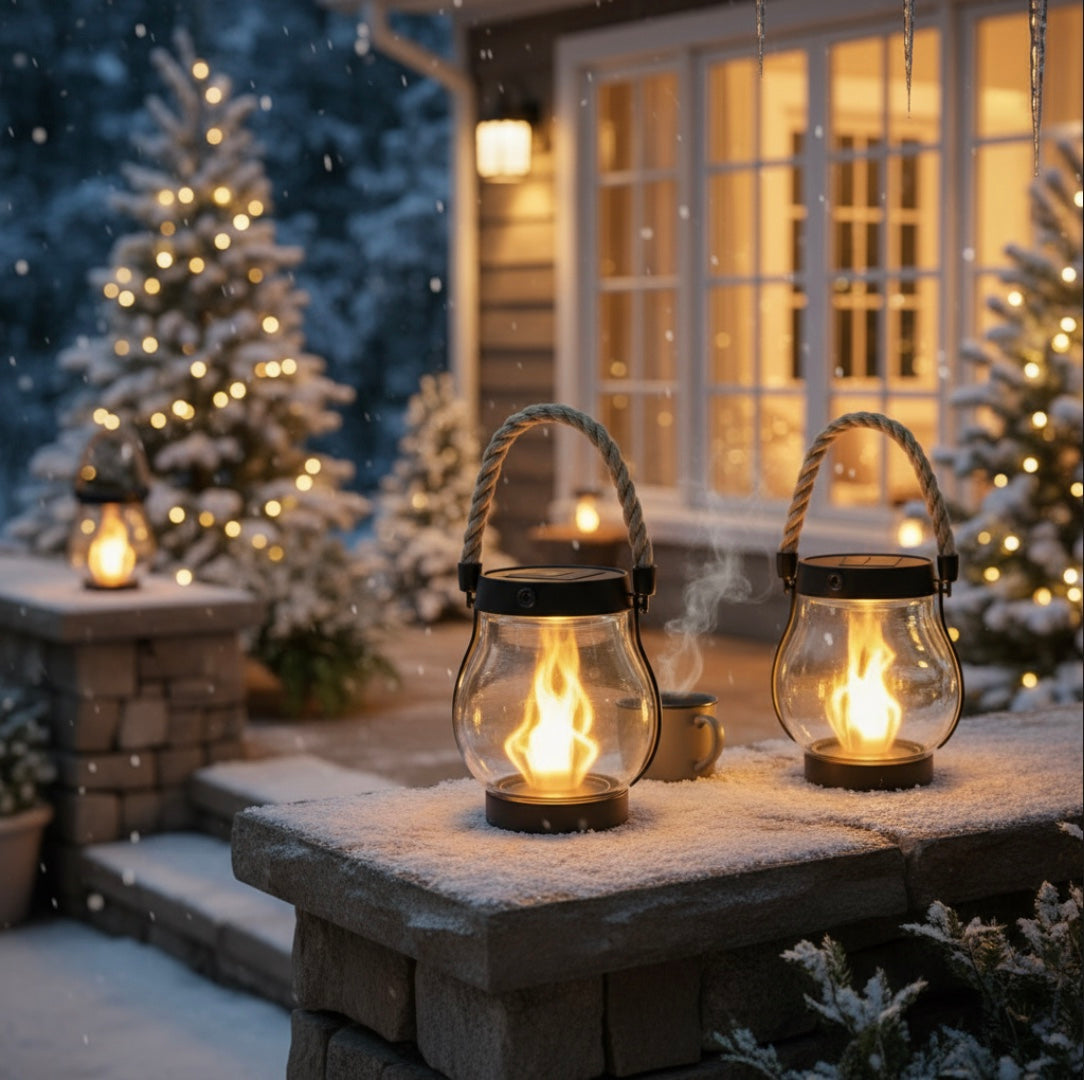 Lanterne Solaire Extérieure à Effet Flamme Ultra Réaliste