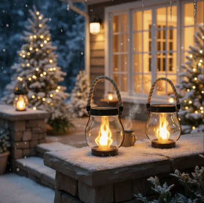 Lanterne Solaire Extérieure à Effet Flamme Ultra Réaliste