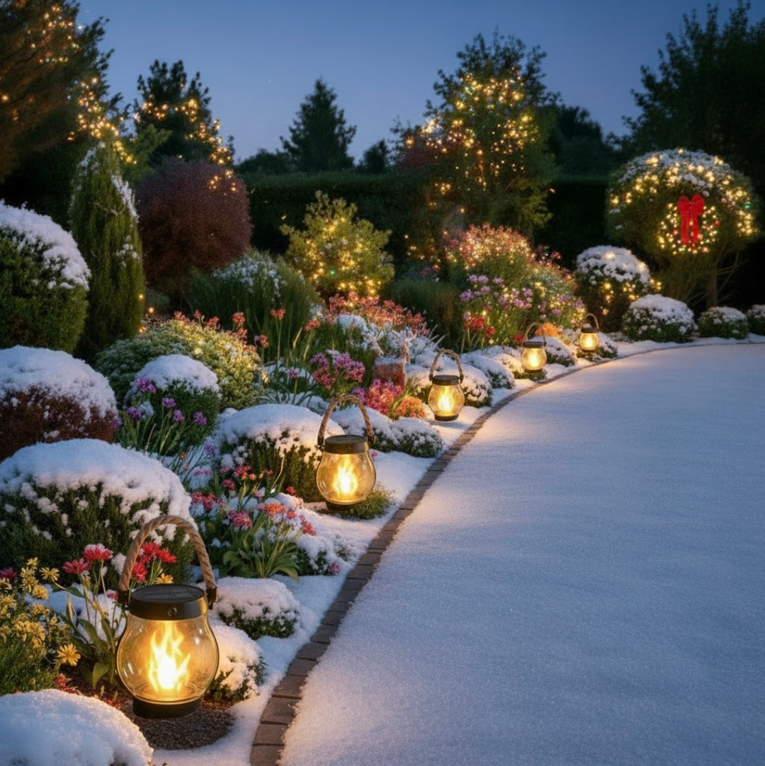 Lanterne Solaire Extérieure à Effet Flamme Ultra Réaliste
