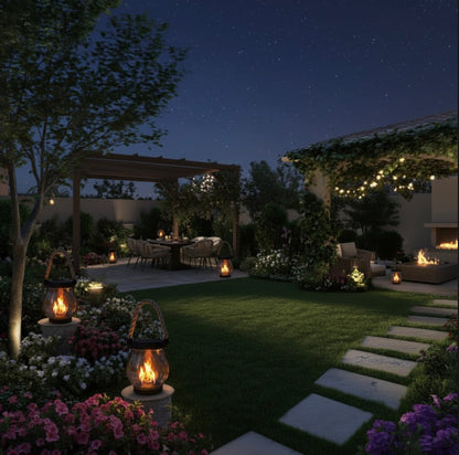 Lanterne Solaire Extérieure à Effet Flamme Ultra Réaliste