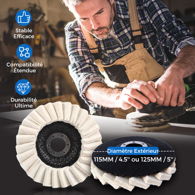 Disque de Polissage à Lamelles en Feutre de Laine