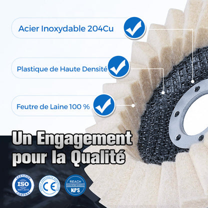 Disque de Polissage à Lamelles en Feutre de Laine