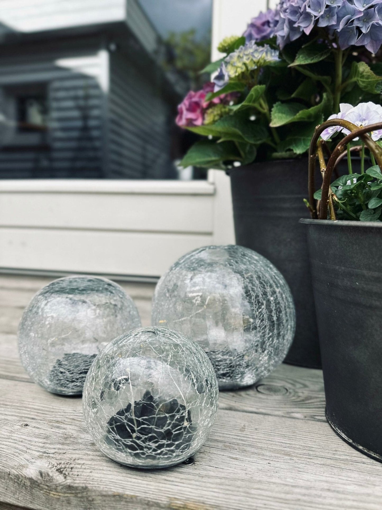 Boules en verre à LED solaires